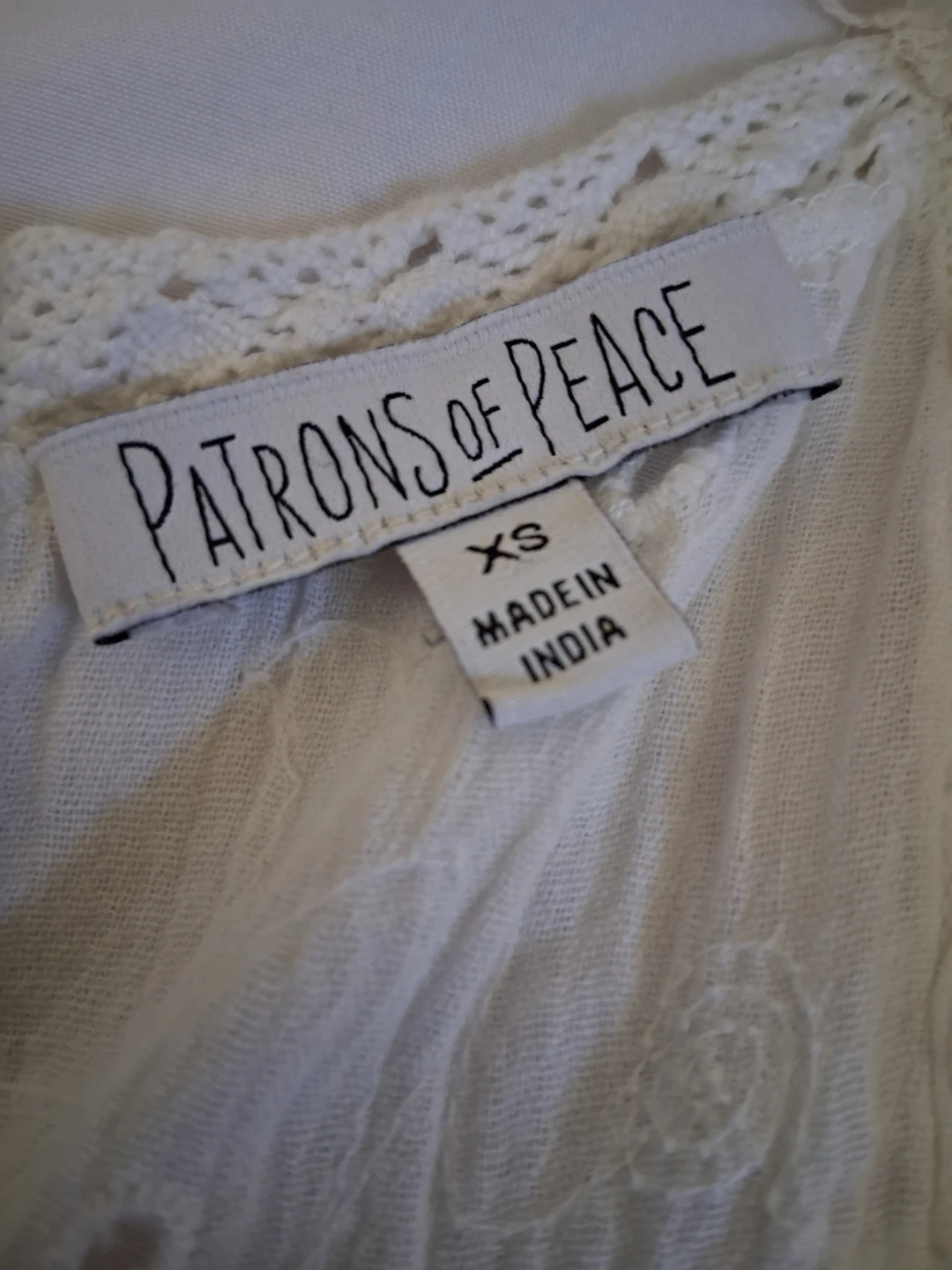 Patrons of Peace White Eyelet Lace Tank Top XS - photo 2