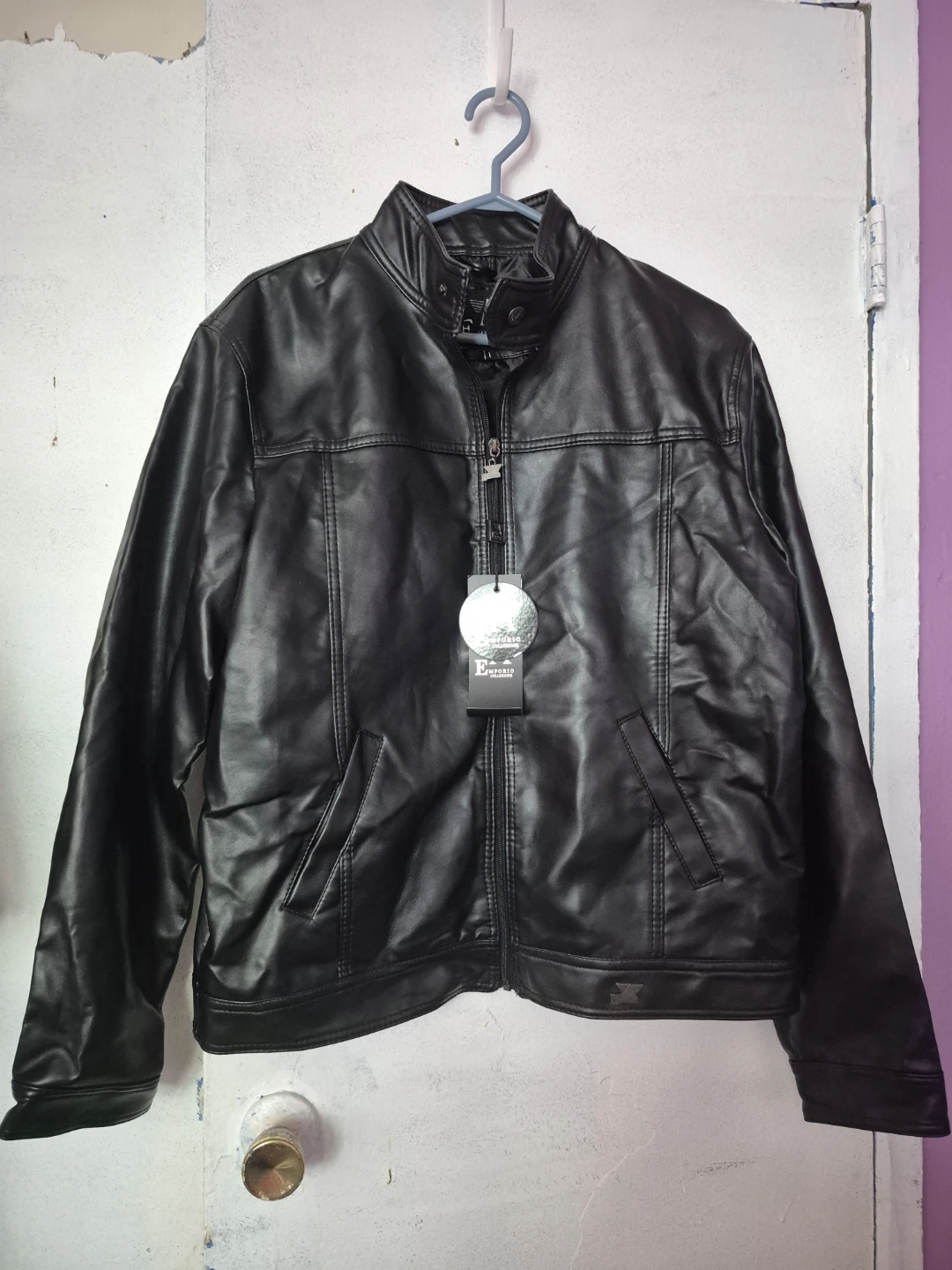 Men's Black Faux Leather Jacket
