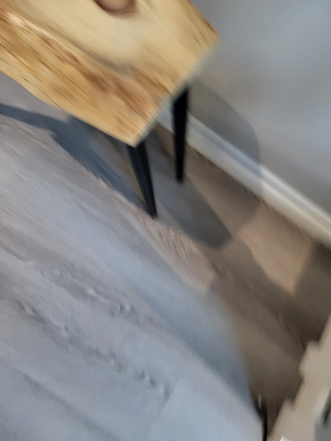 Small Live Edge Wood Plant Stand with Black Legs - photo 2