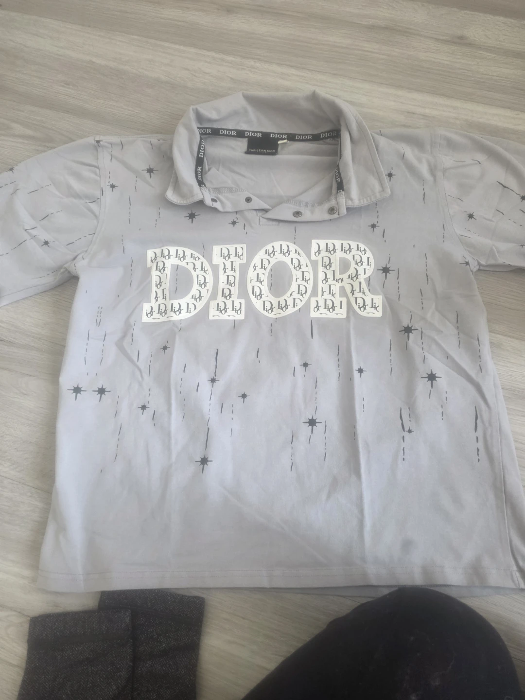 Christian Dior Light Grey Collared Shirt