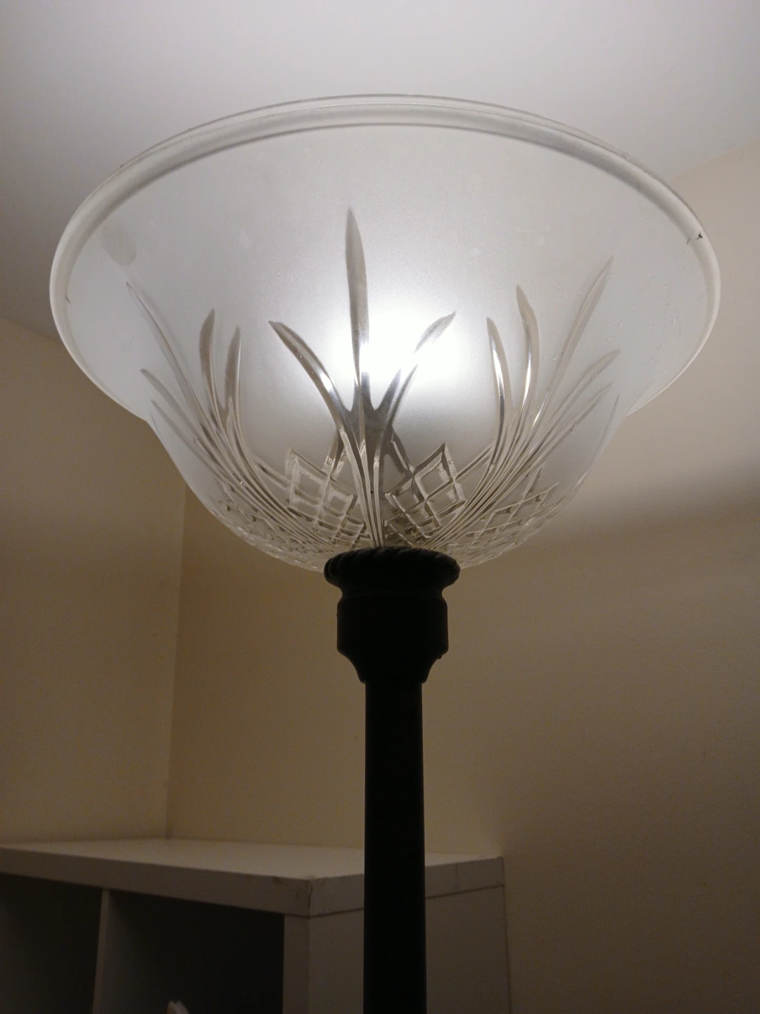 Tall Floor Lamp with Frosted Glass Shade - photo 2