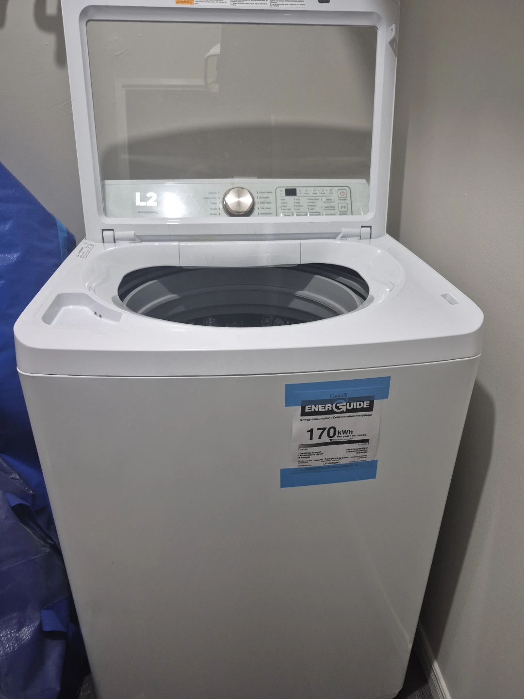 L2 White Top Load Washer
