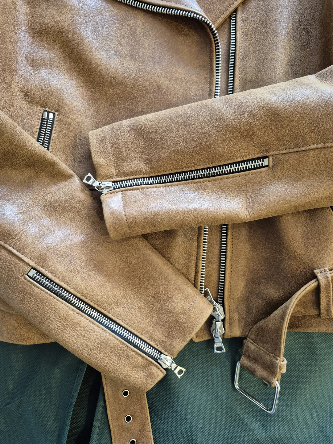 Roots Tribe Brown Leather Moto Jacket - photo 2