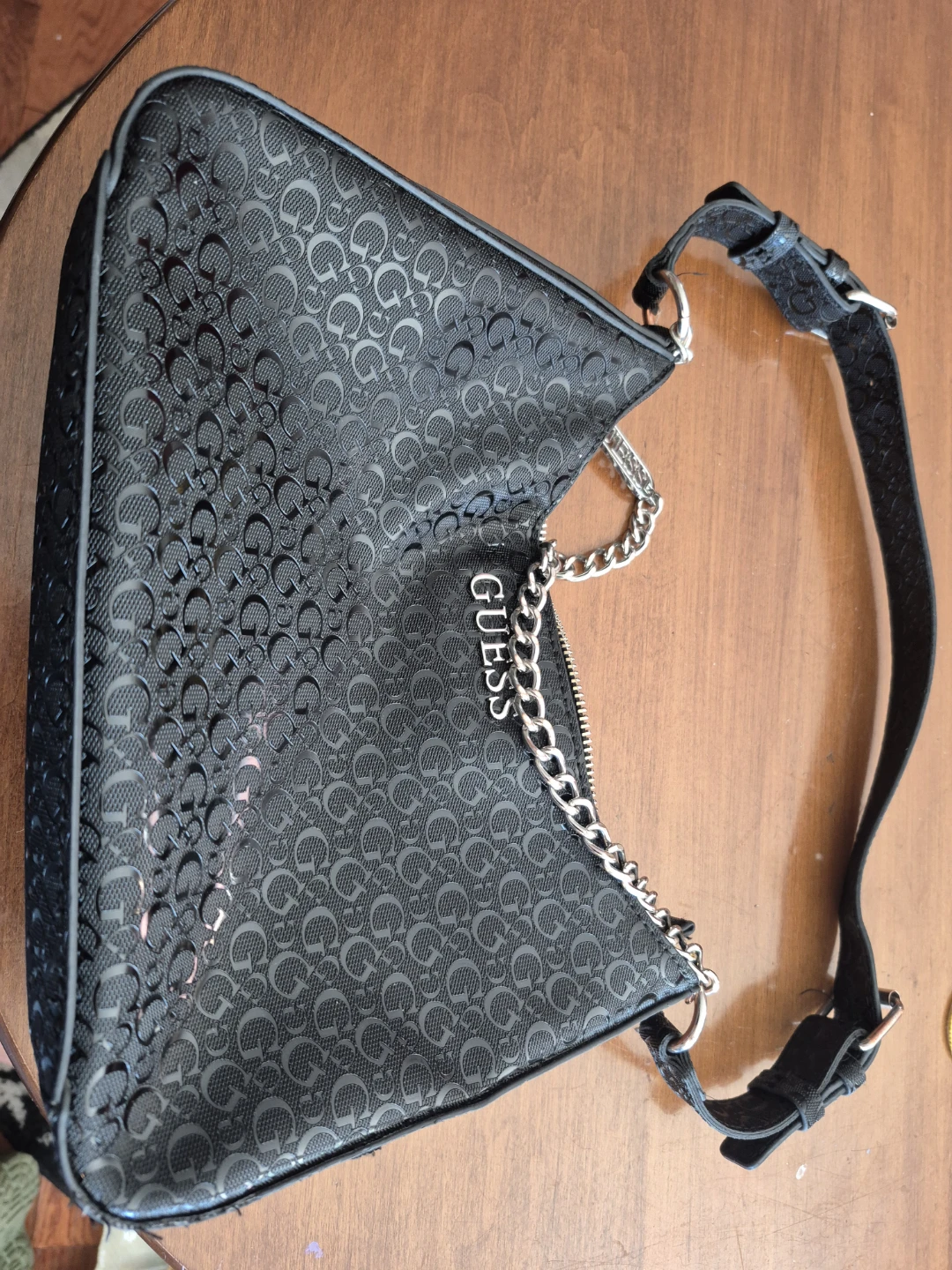 Guess Black Monogram Shoulder Bag