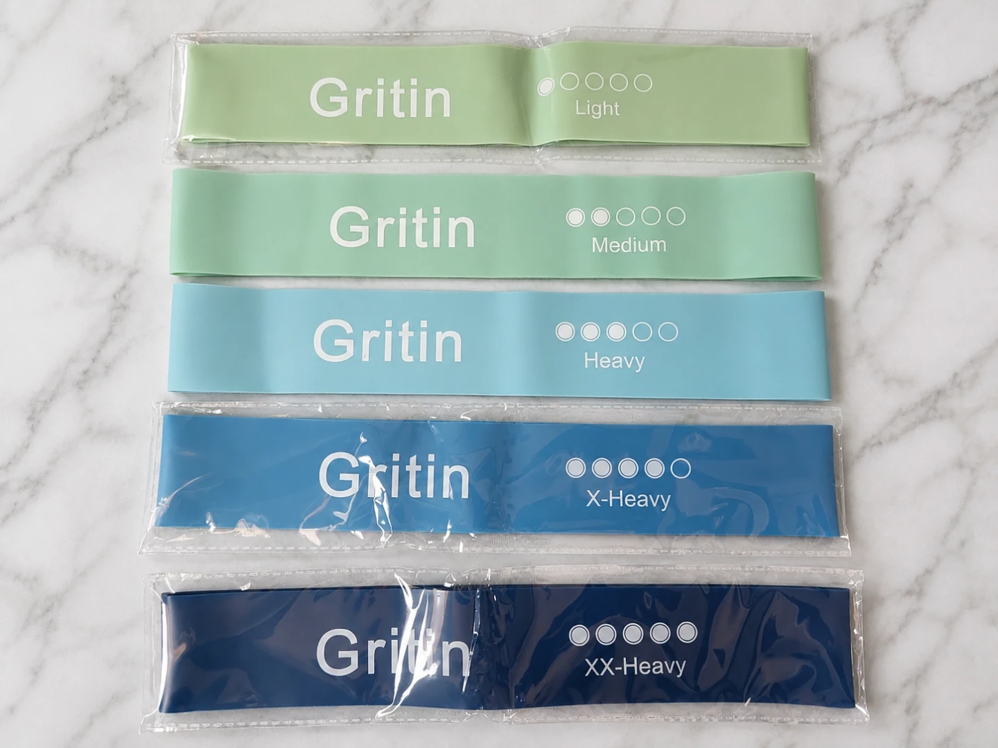 Gritin Resistance Bands Set – 5 Resistance Levels