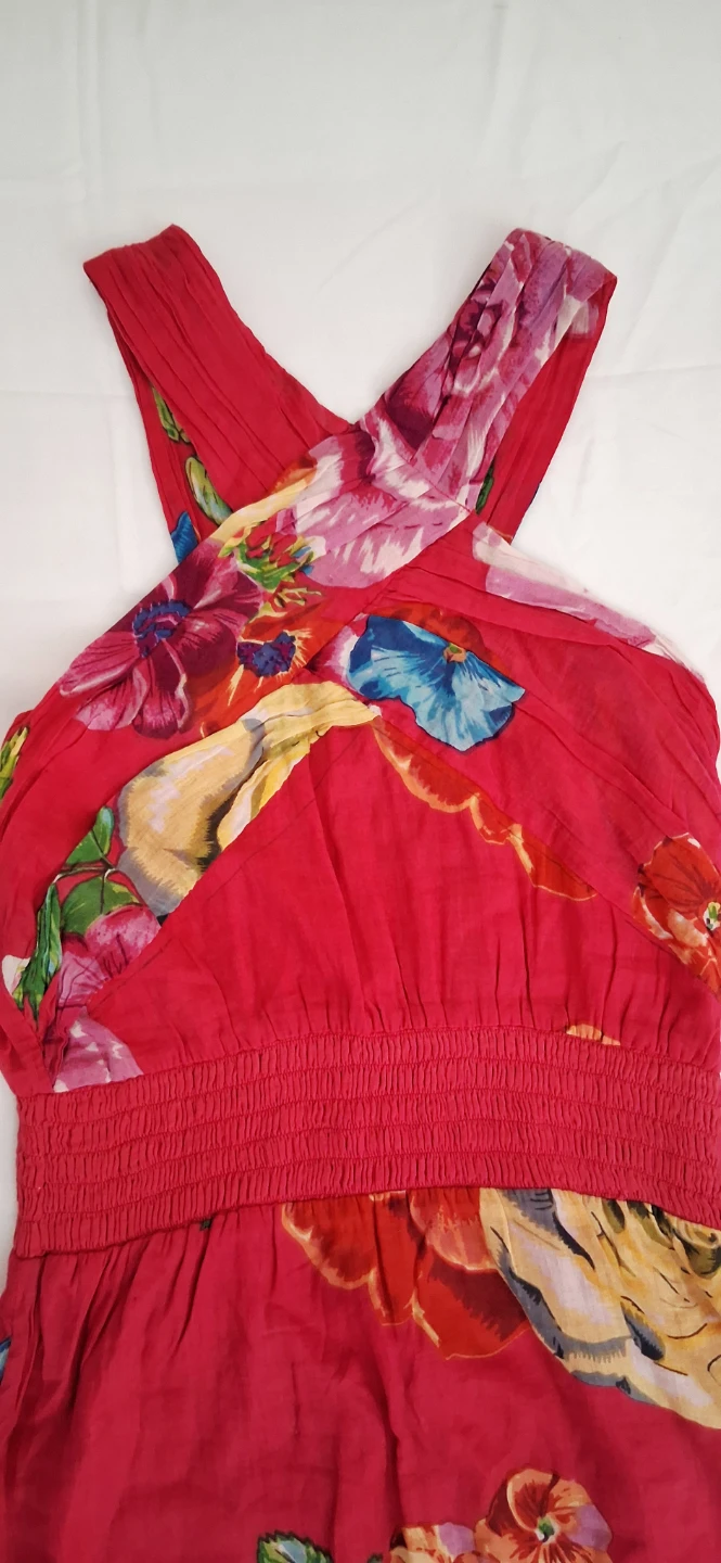 Women's Fuschia Floral Halter Dress - photo 2