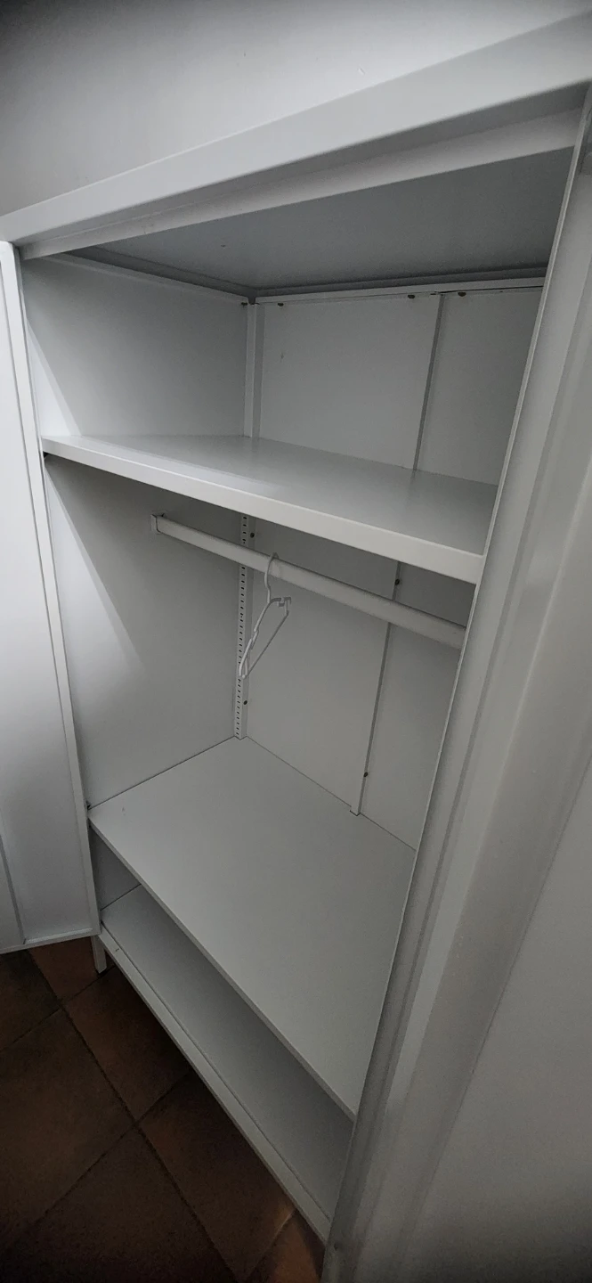White Metal Locker Cabinet with Gold Handles - photo 3
