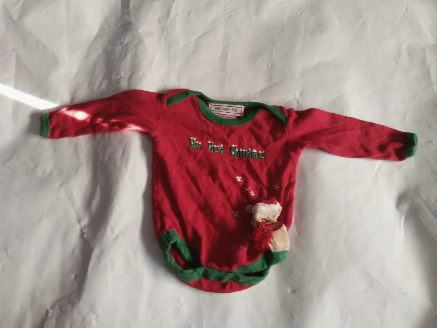 HO-HO-HO "My First Christmas" Baby Bodysuit Size 9M