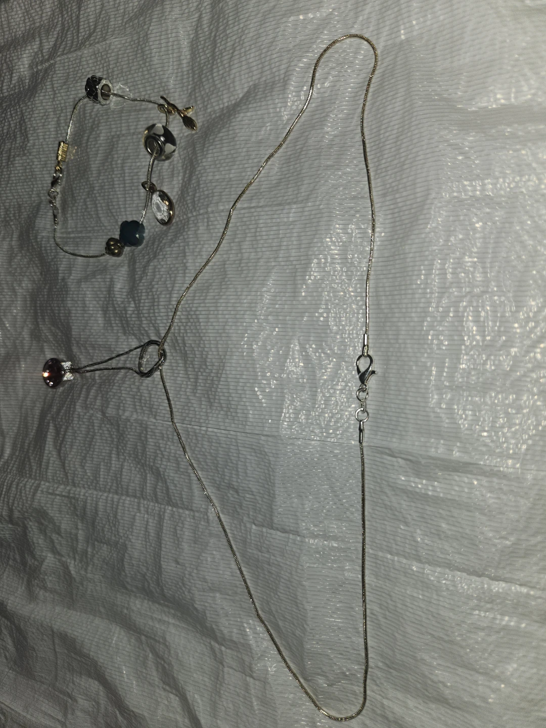 Silver S925 Necklace and Bracelet Set - photo 4