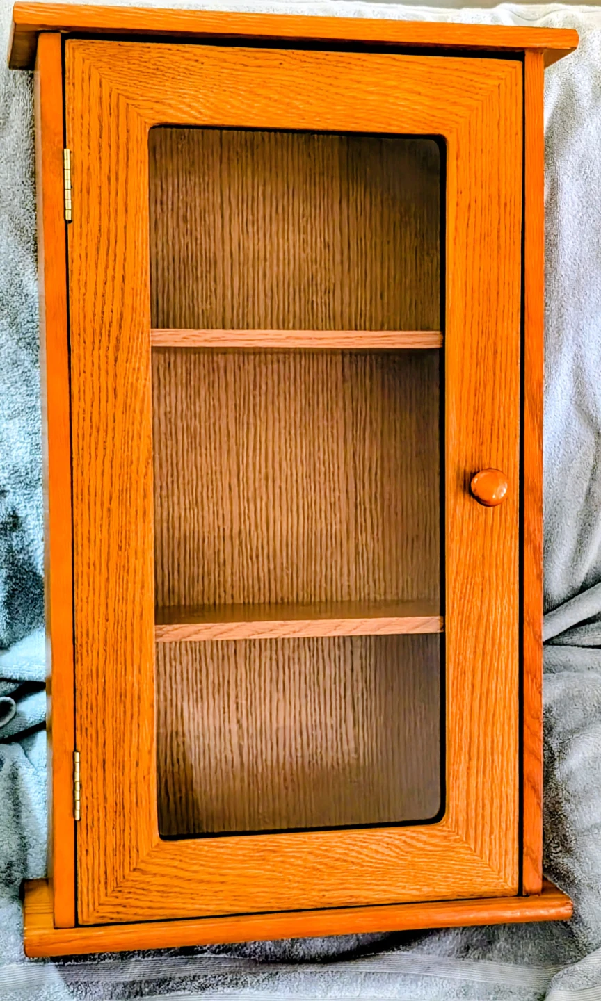 Oak Cabinet with Glass Door