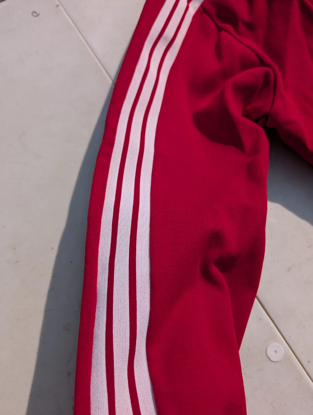 Vintage Red Adidas Track Jacket with White Stripes - photo 2