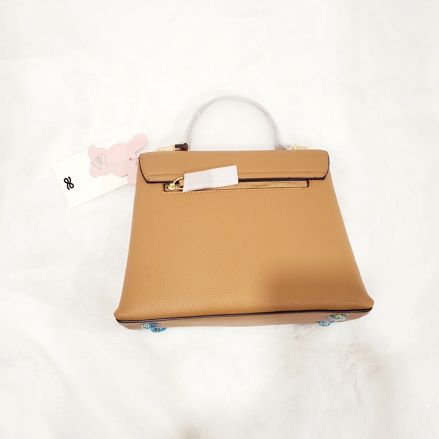 House of Little Bunny Tan Leather Top Handle Bag - photo 3