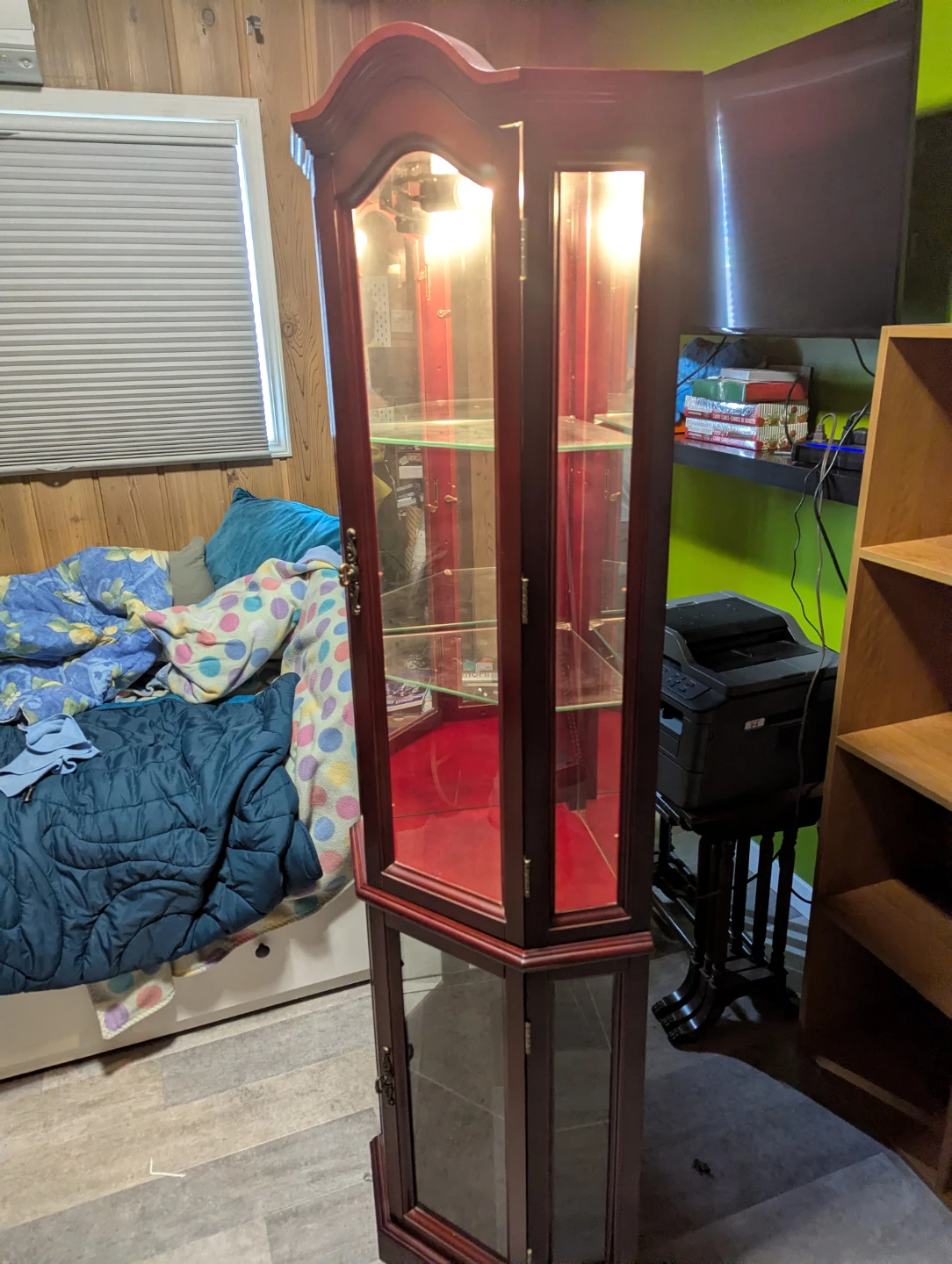 Cherry Display Cabinet with Glass Doors - photo 2