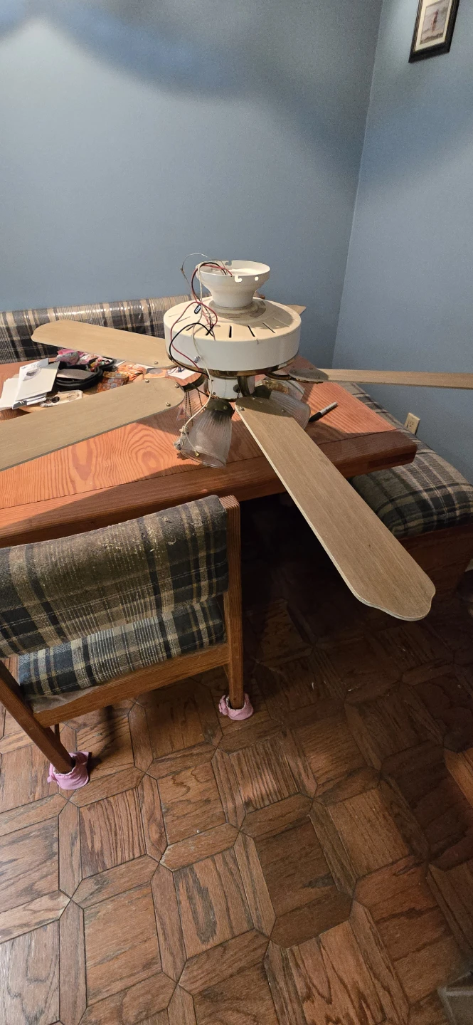 White Ceiling Fan with 5 Blades