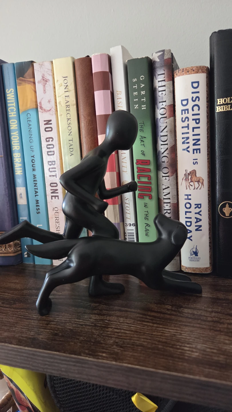 Running Man & Dog Sandstone Statue *new - photo 3