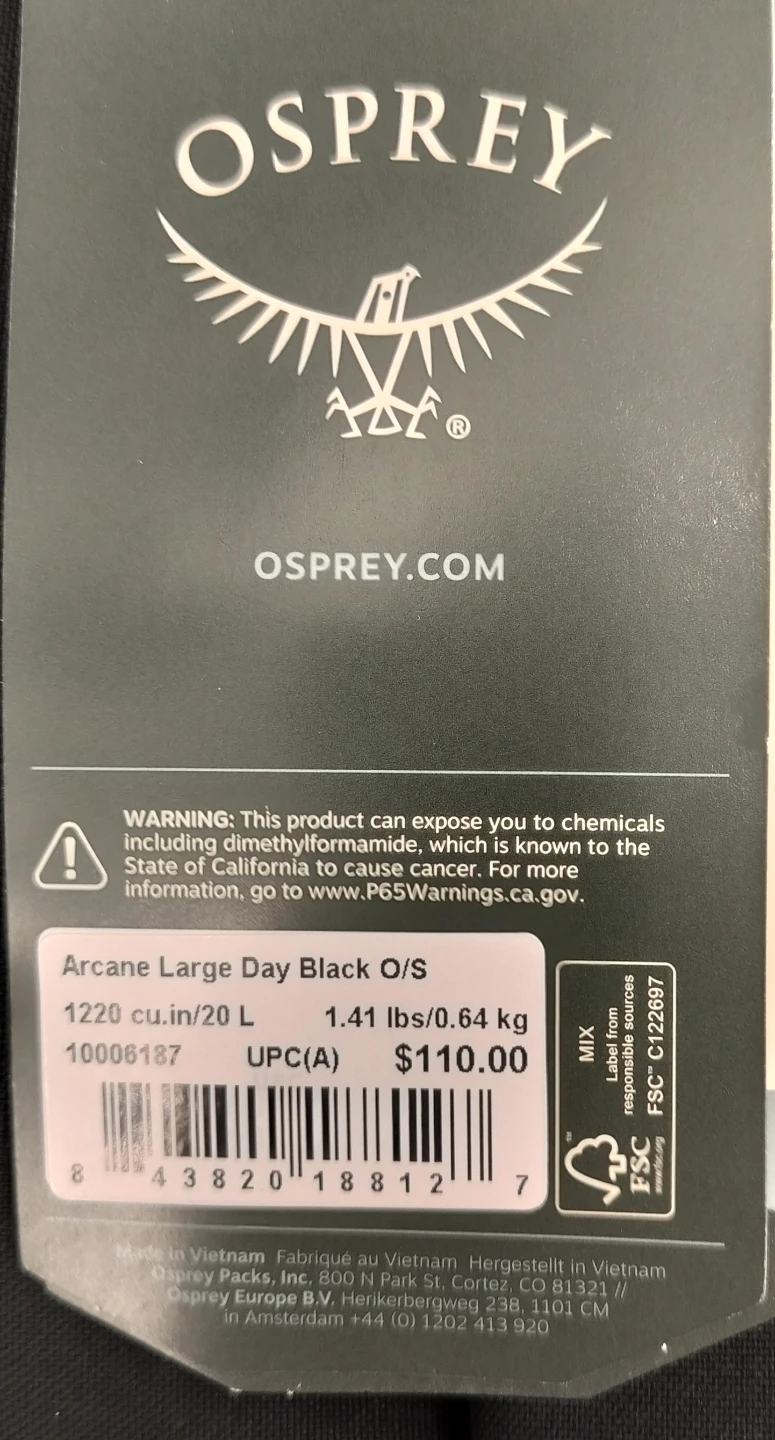 Osprey Arcane Large Daypack Backpack - Black - photo 3