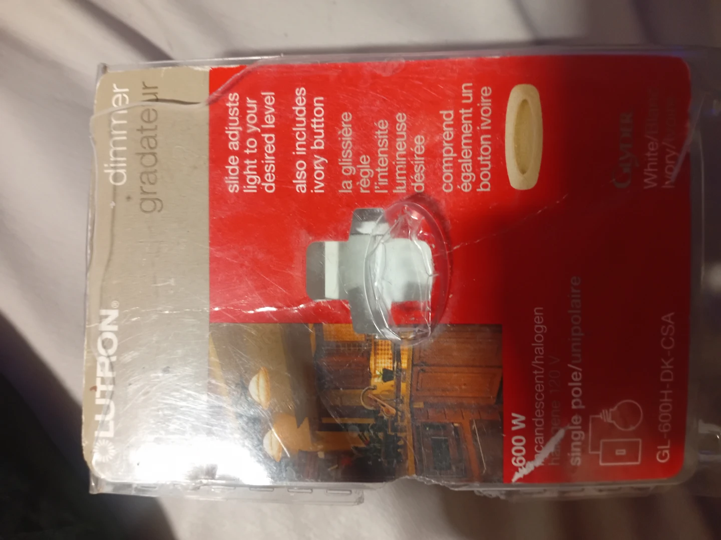 Lutron Dimmer Gradateur GL-600H-DK