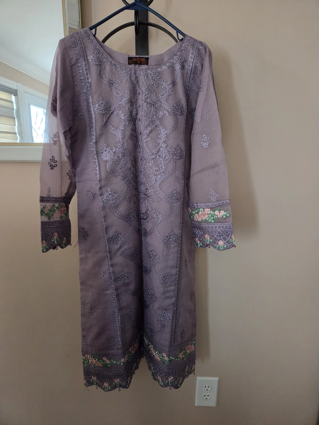 Lilac embroidered  set