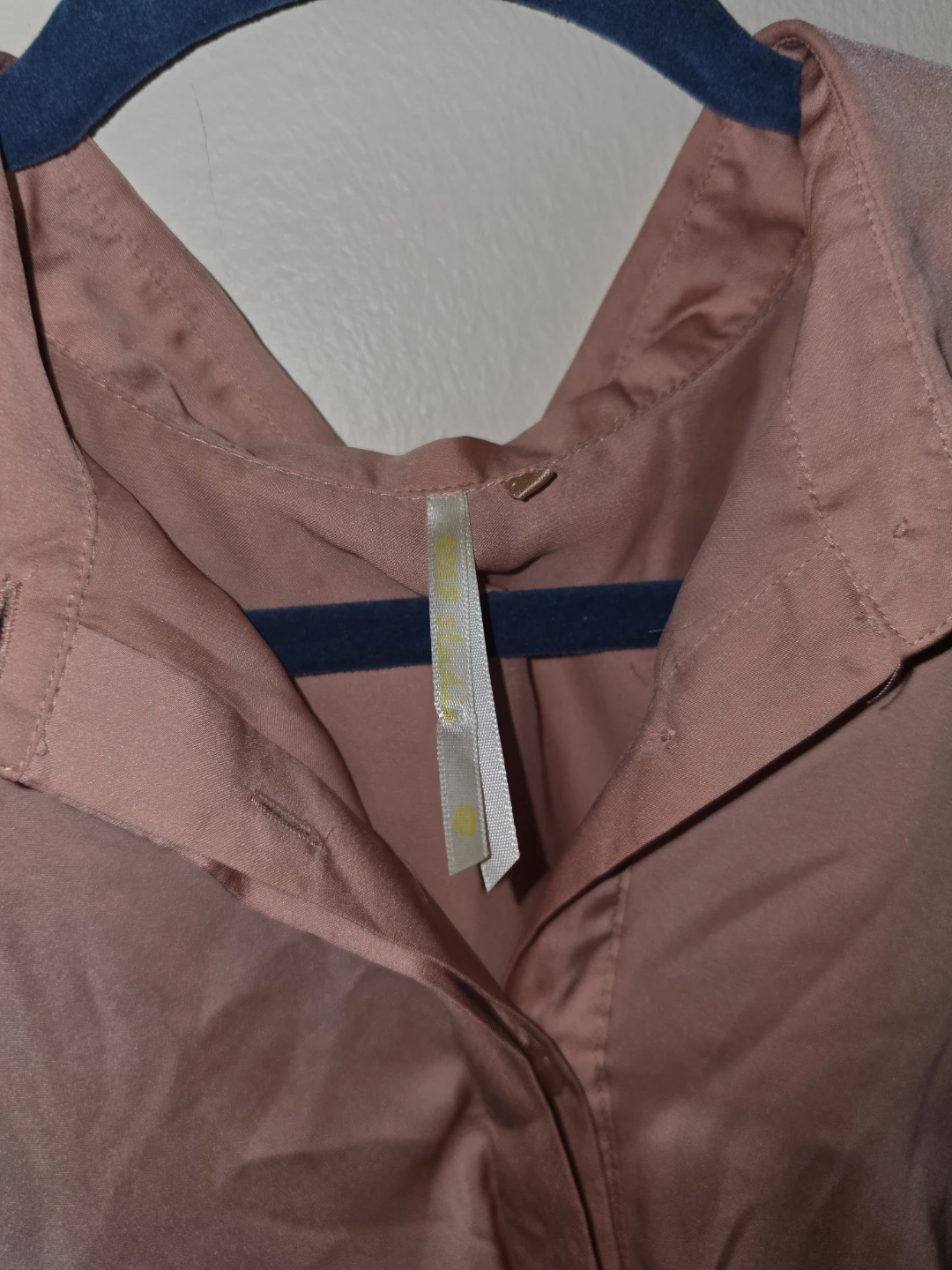 Coral pink satin Ruffle Blouse- size M - photo 4