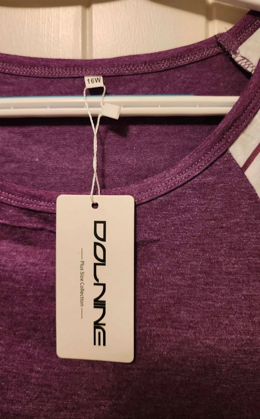 D OLINNE Purple Striped Raglan T-Shirt - 16W - photo 2