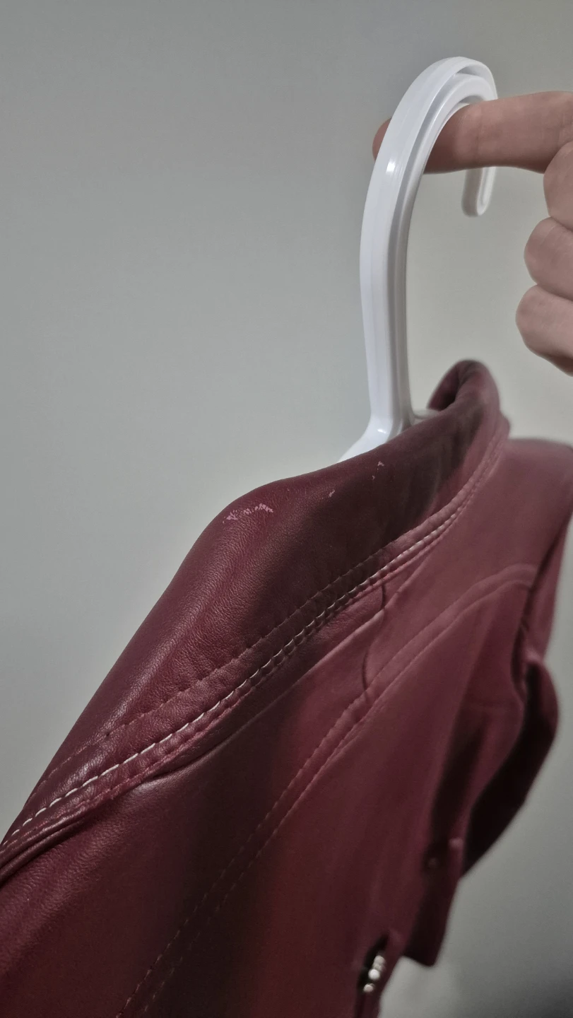 Maroon Leather Jacket with Belt - photo 3