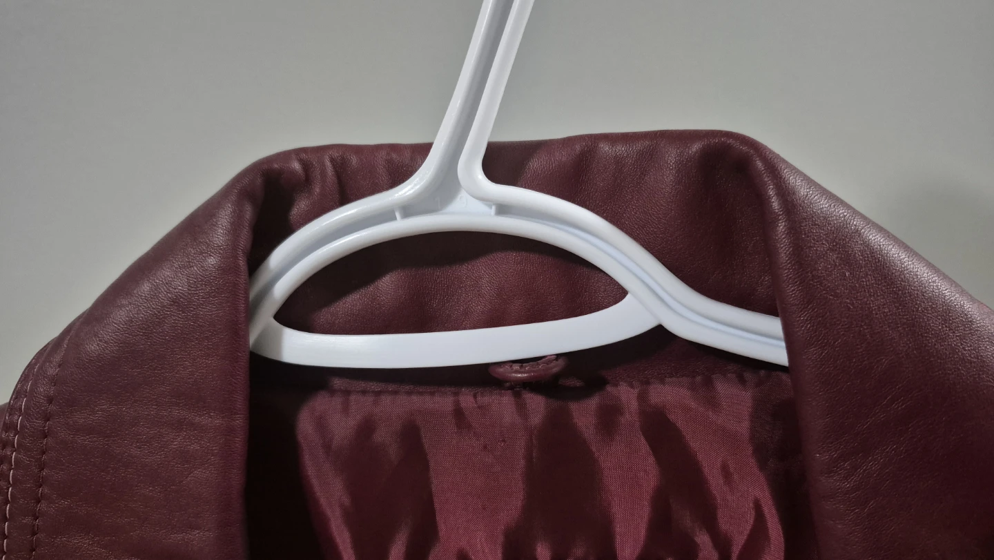 Maroon Leather Jacket with Belt - photo 4