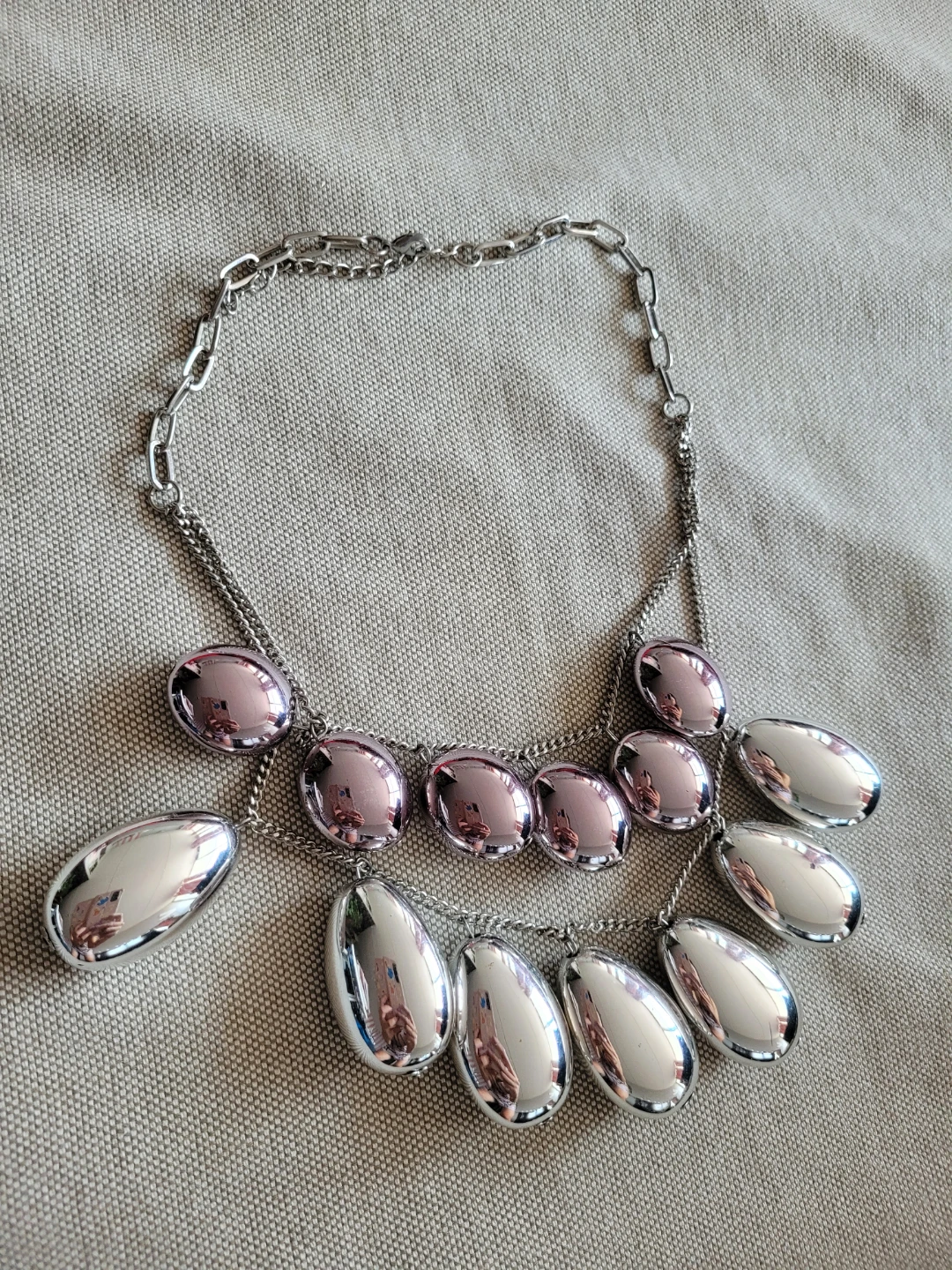Silver and Rose Gold Tone Statement Necklace - photo 2