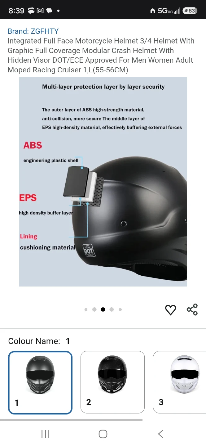 Full Face Motorcycle Helmet - Size XL - photo 4