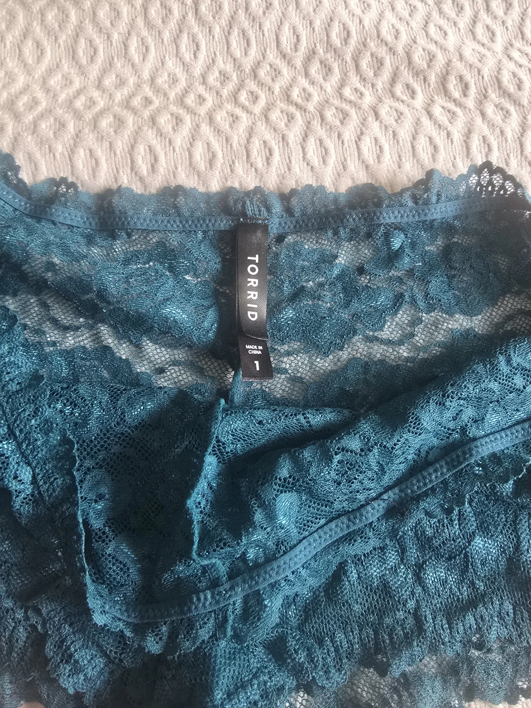 Torrid Crotchless Teal Lace Boy Shorts Size 1 - photo 2