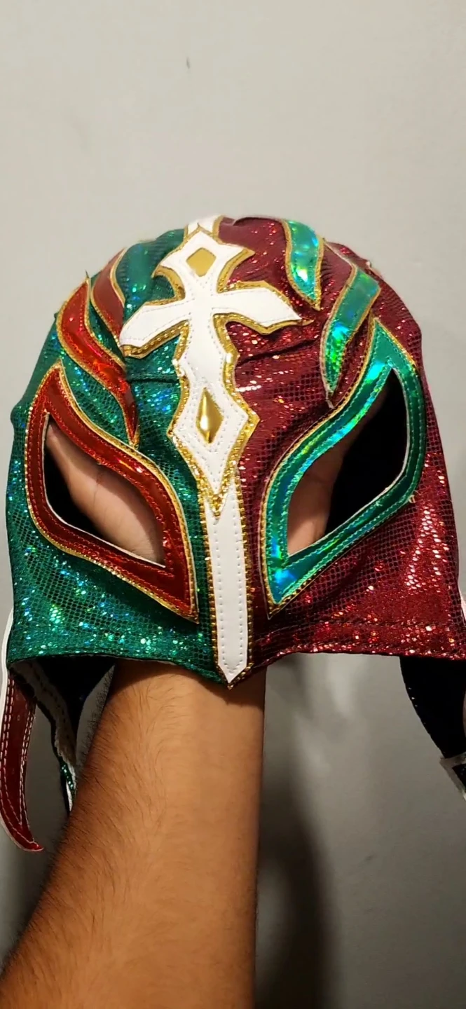 Luchador Masks - Silver, Green/Red, and White/Gold Styles