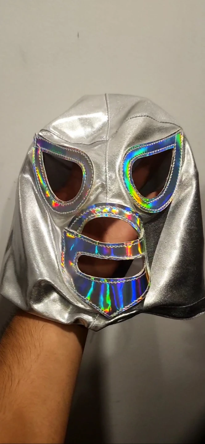 Luchador Masks - Silver, Green/Red, and White/Gold Styles - photo 4