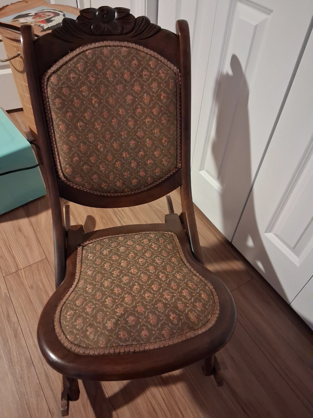 Child's Antique Upholstered Rocking Chair - photo 2