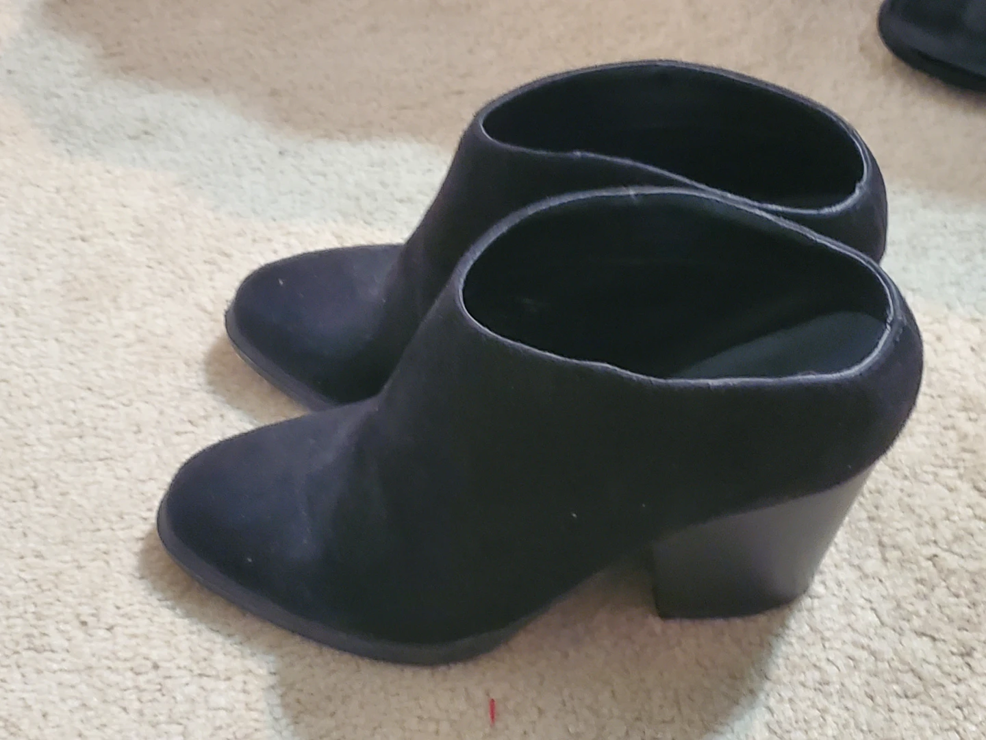 Black Suede Heeled Booties