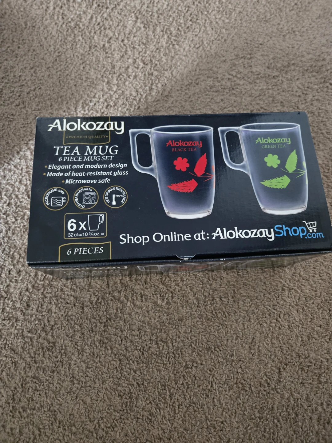NEVER USED Alokozay 6-Piece Premium Tea Mug Set
