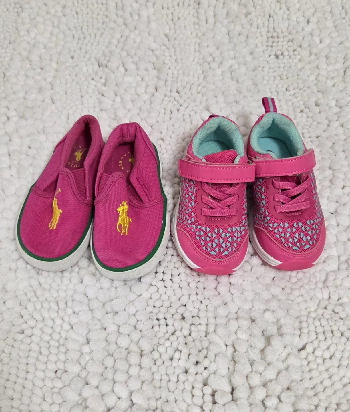 Ralph Lauren Polo Kids Pink Slip-On Shoes & Pink Sneakers