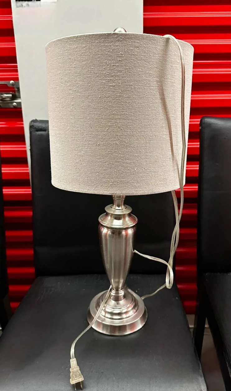 Table Lamp with Beige Drum Shade