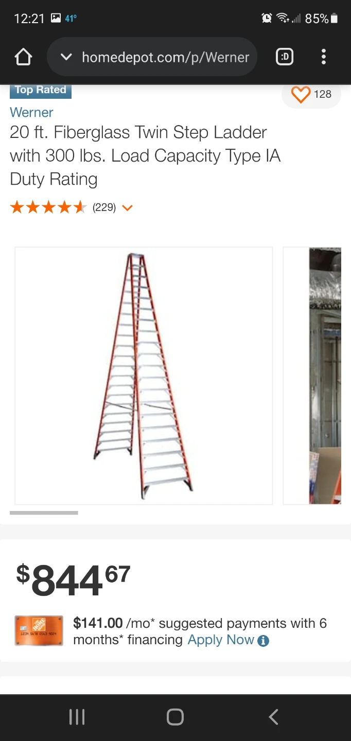 Werner 20 ft. Fiberglass Twin Step Ladder - photo 3