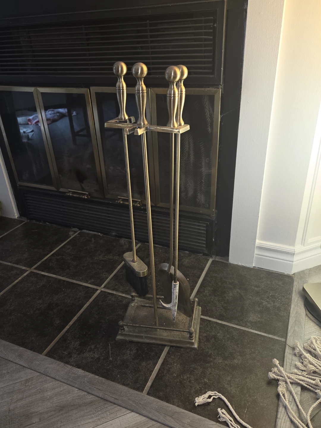 Brass Fireplace Tool Set