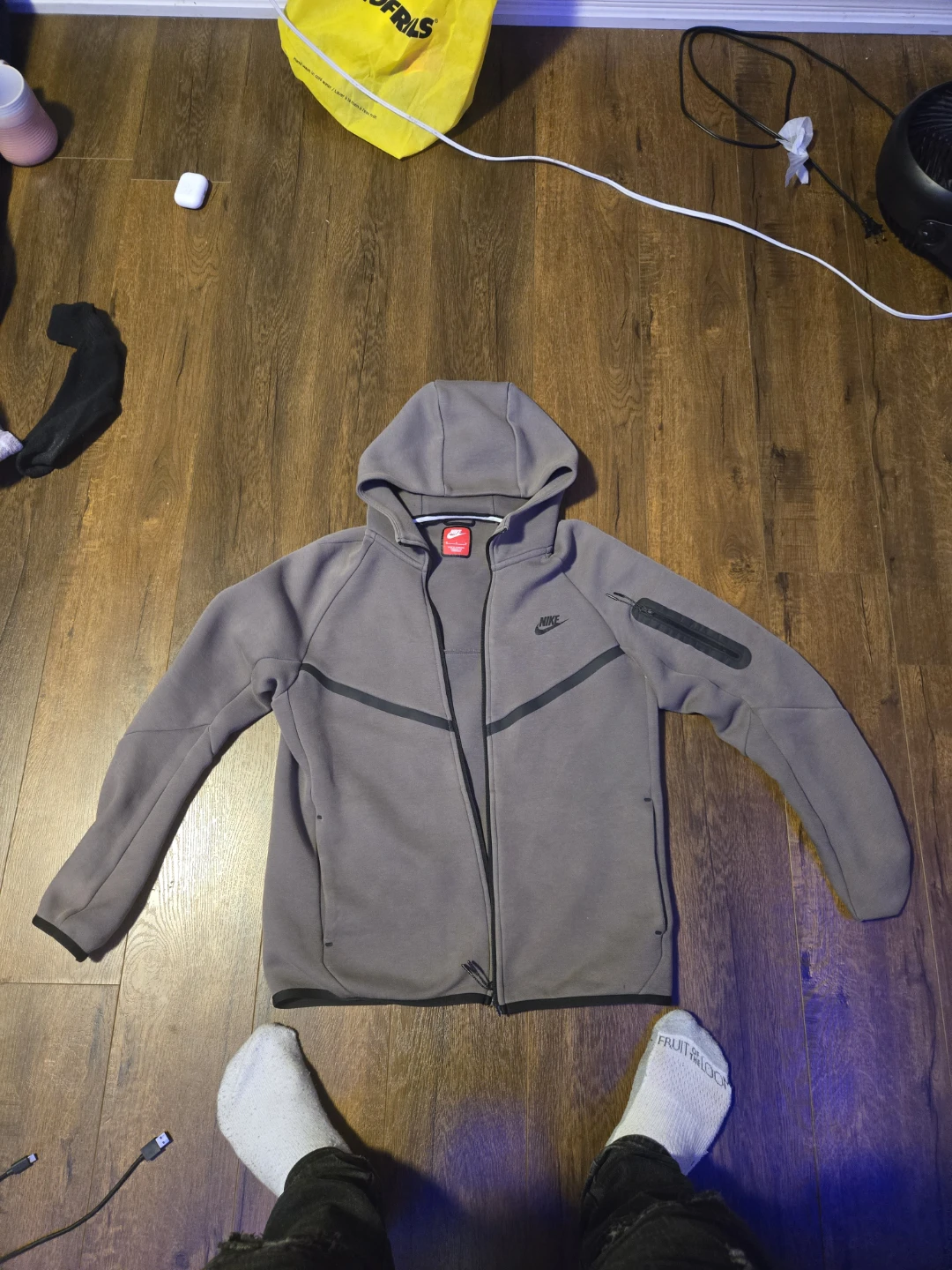 Nike Tech Fleece Full Zip Hoodie - Grey - Medium