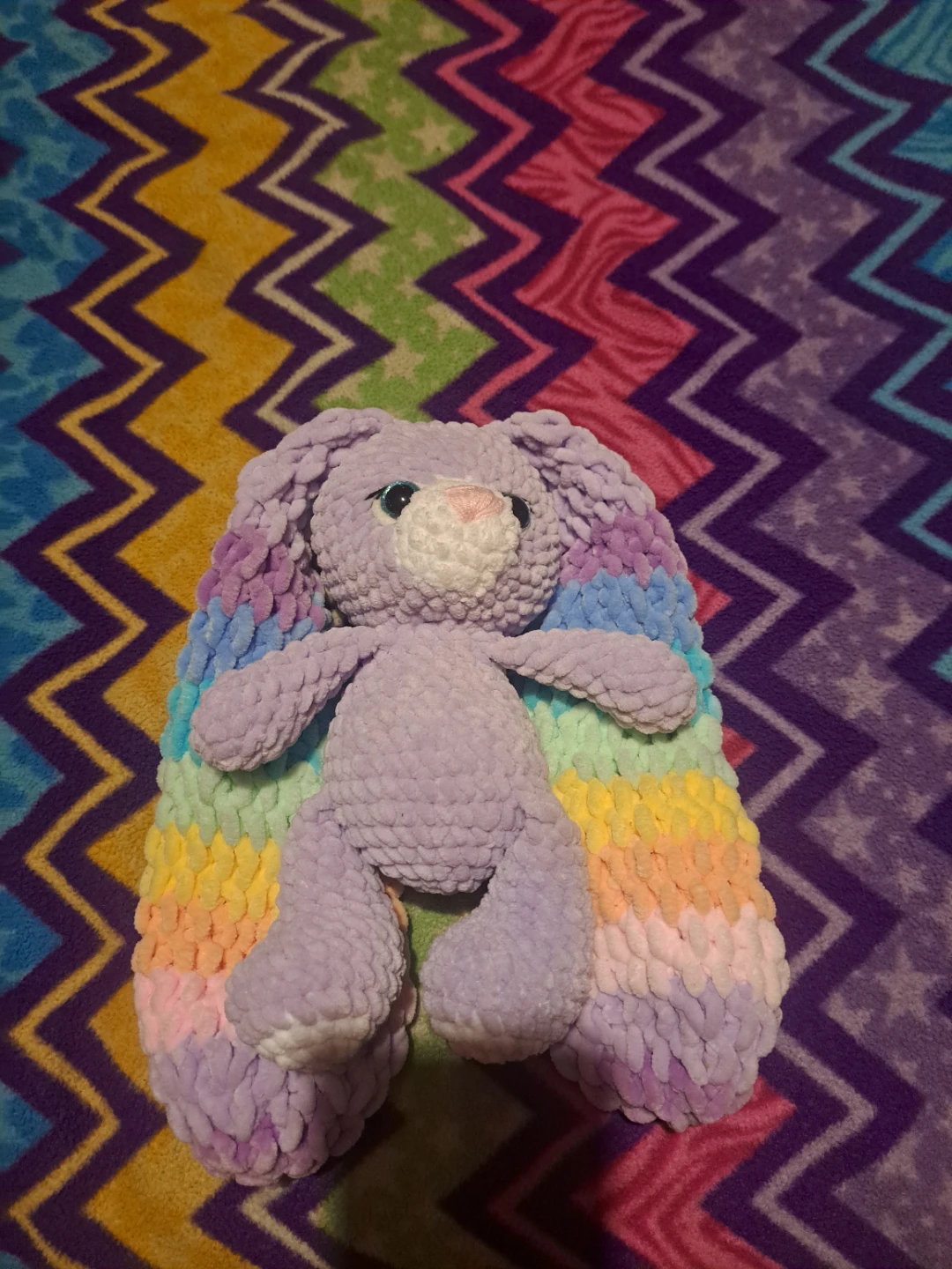 Crocheted Lavender Bunny Plush