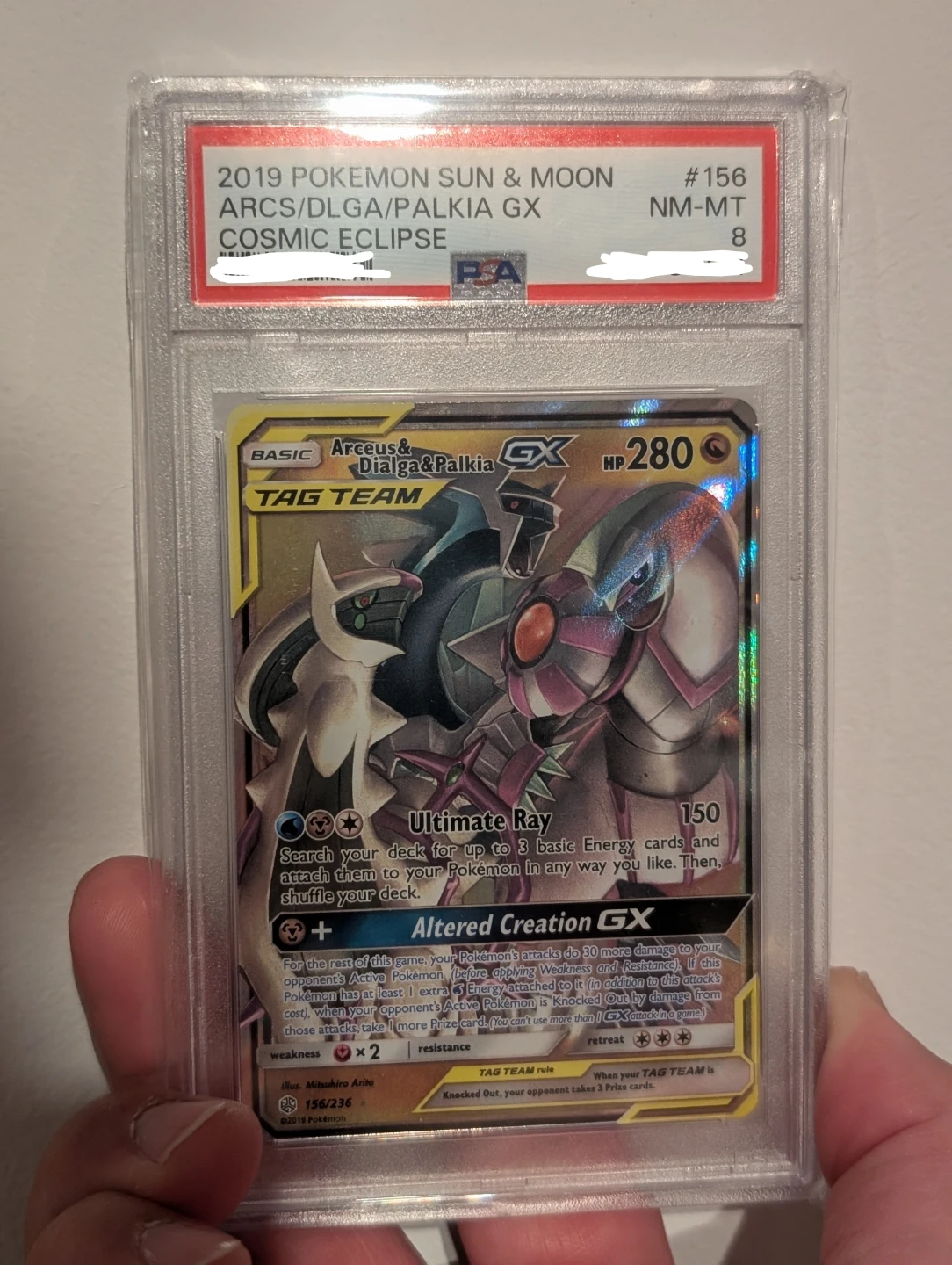 Arceus & Dialga & Palkia GX Cosmic Eclipse PSA 8 - Pokemon
