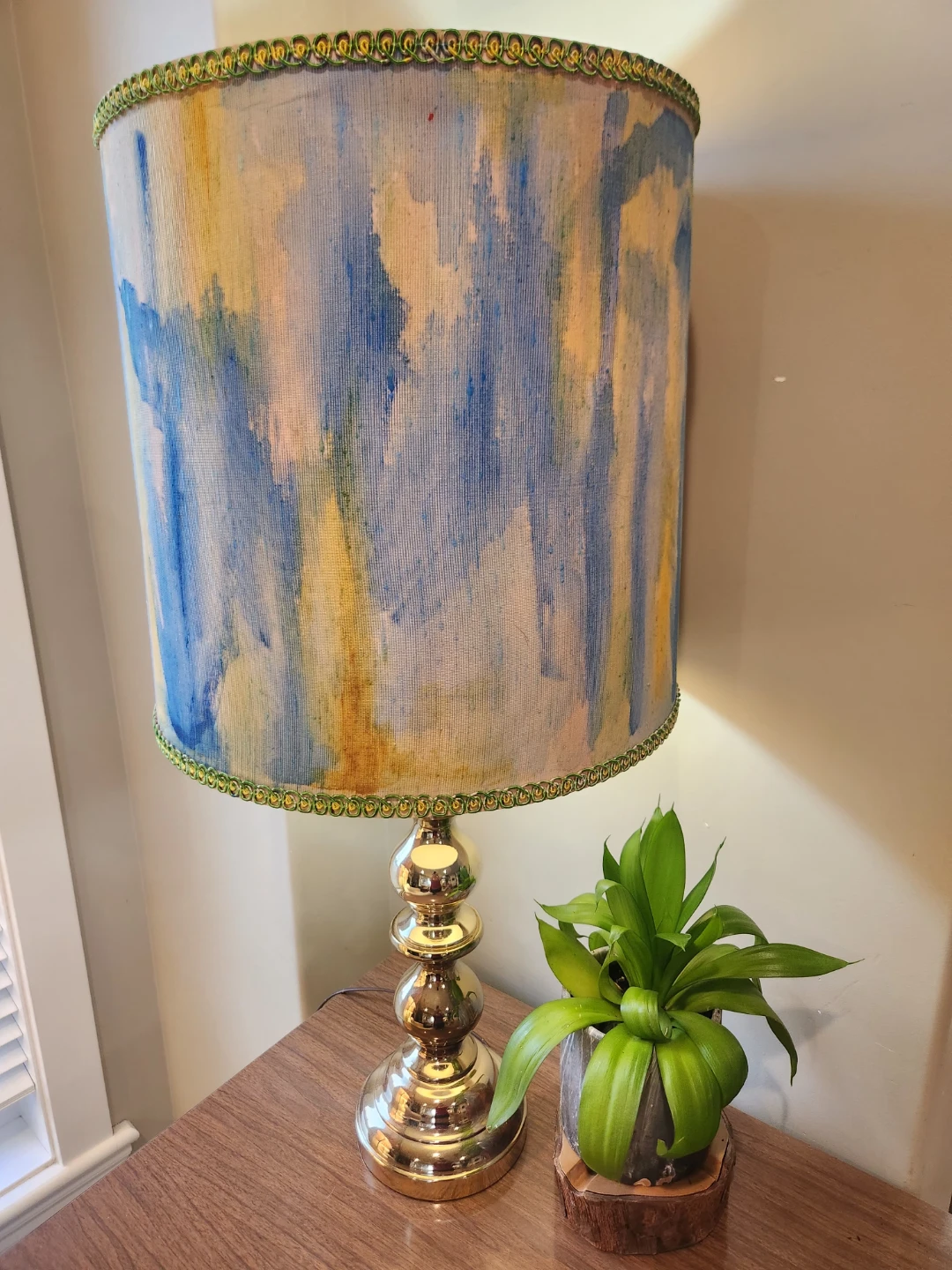 MID CENTURY TRI-LITE  Lamp Blue & Yellow Shade - photo 2