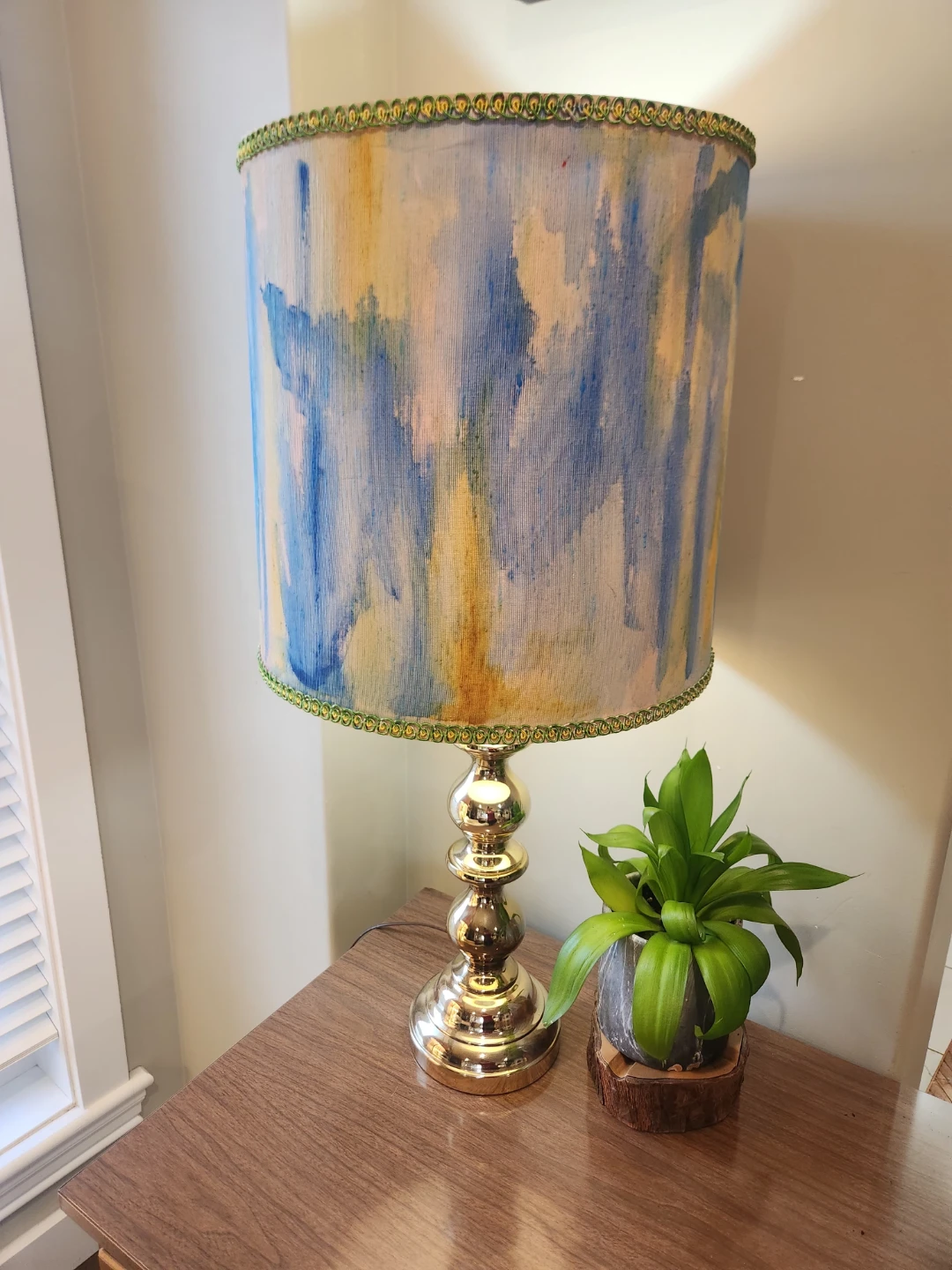 MID CENTURY TRI-LITE  Lamp Blue & Yellow Shade - photo 4