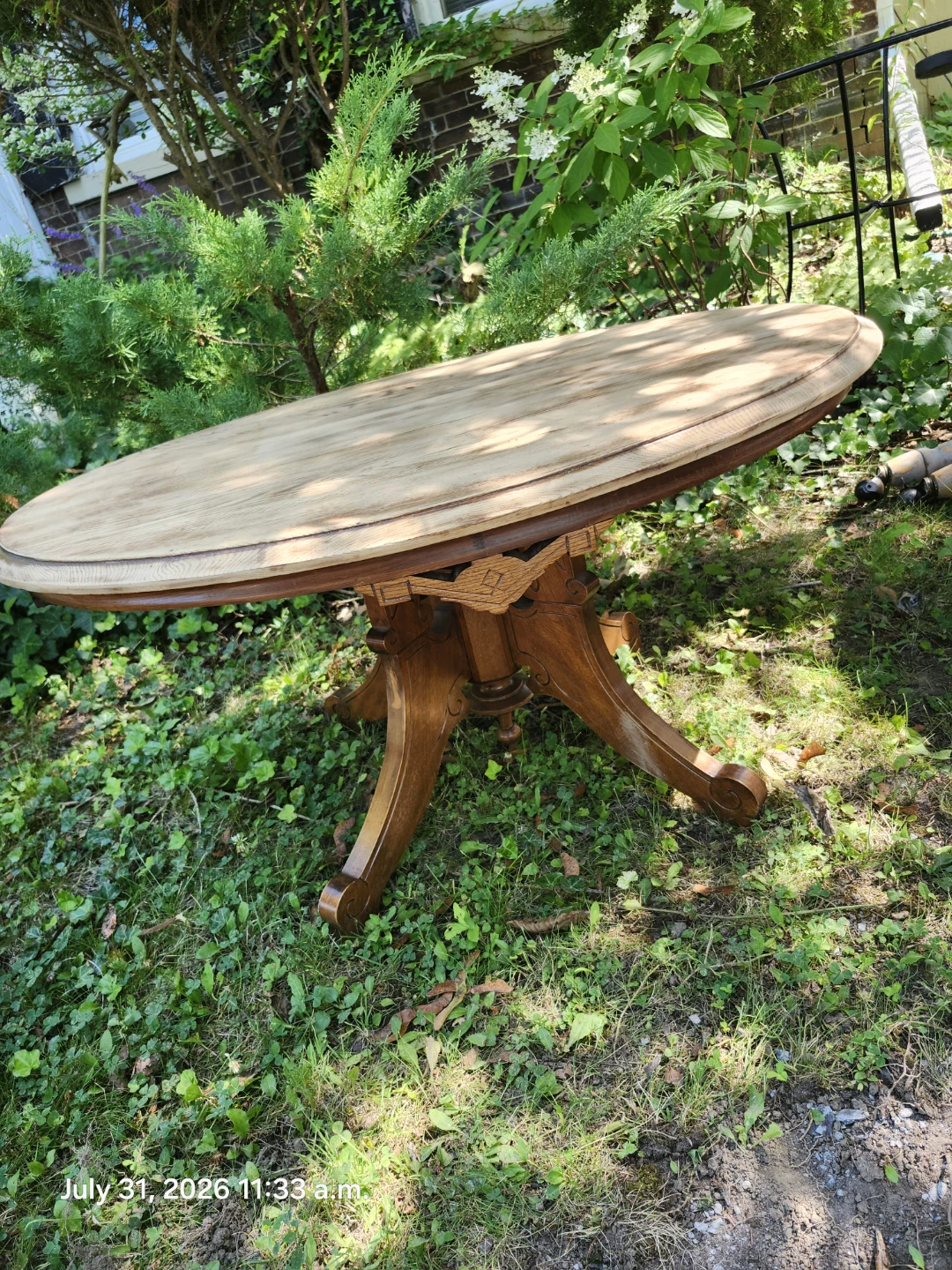 Oak Antique Wooden Oval CoffeeTable - photo 2