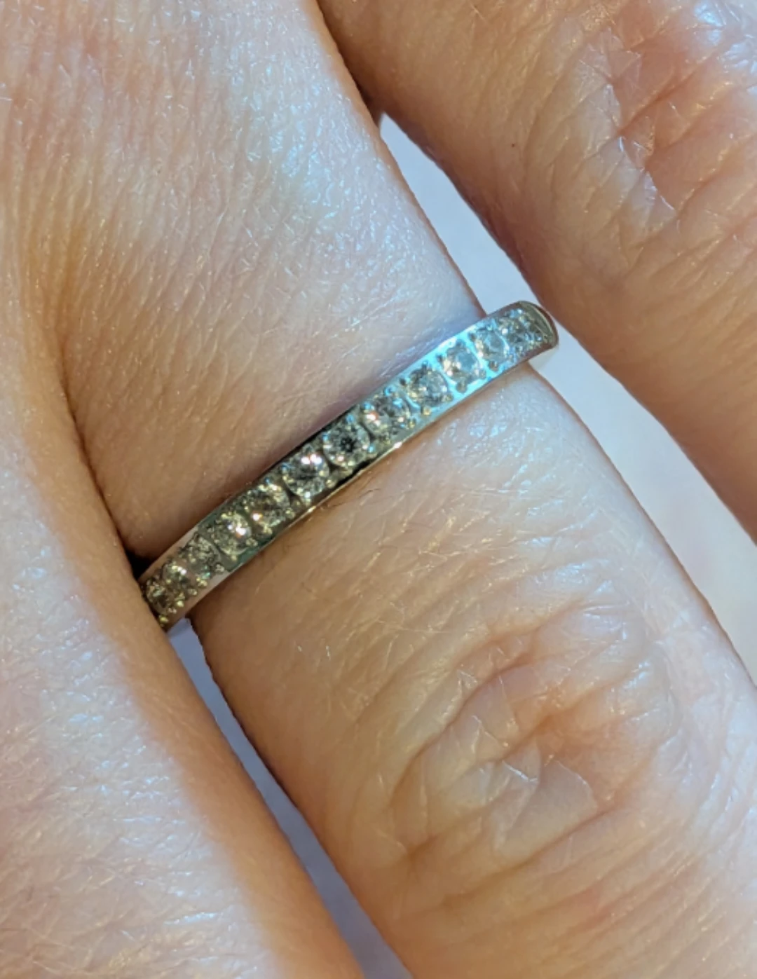 Size 5 Titanium Half Eternity Band Ring