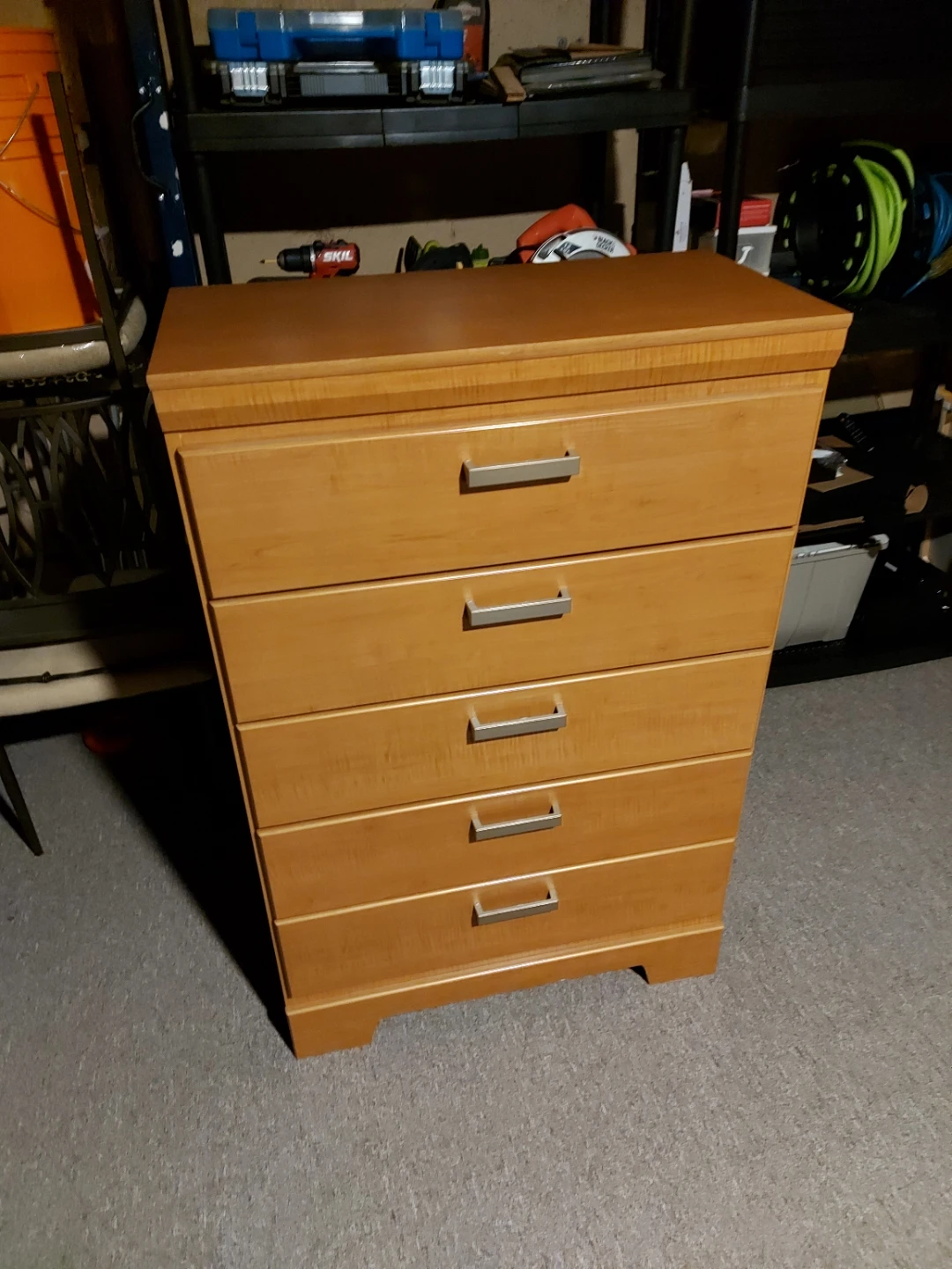 Wooden Dresser with 5 Drawers