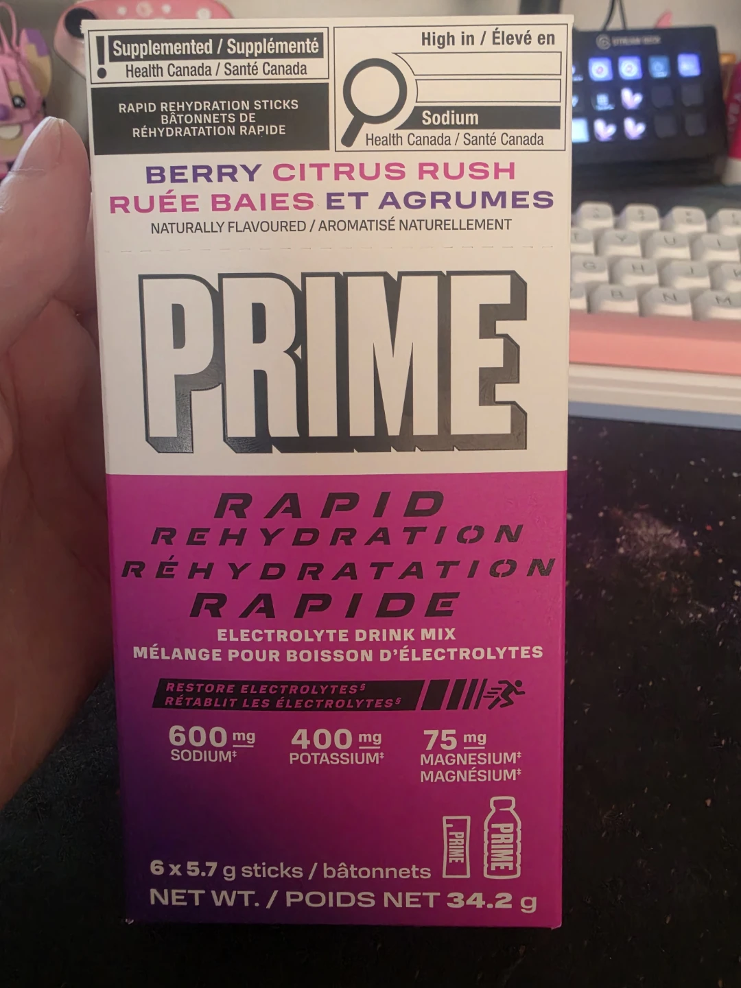 PRIME Berry Citrus Rush Hydration Drink Mix Sticks (6pk) 5 left