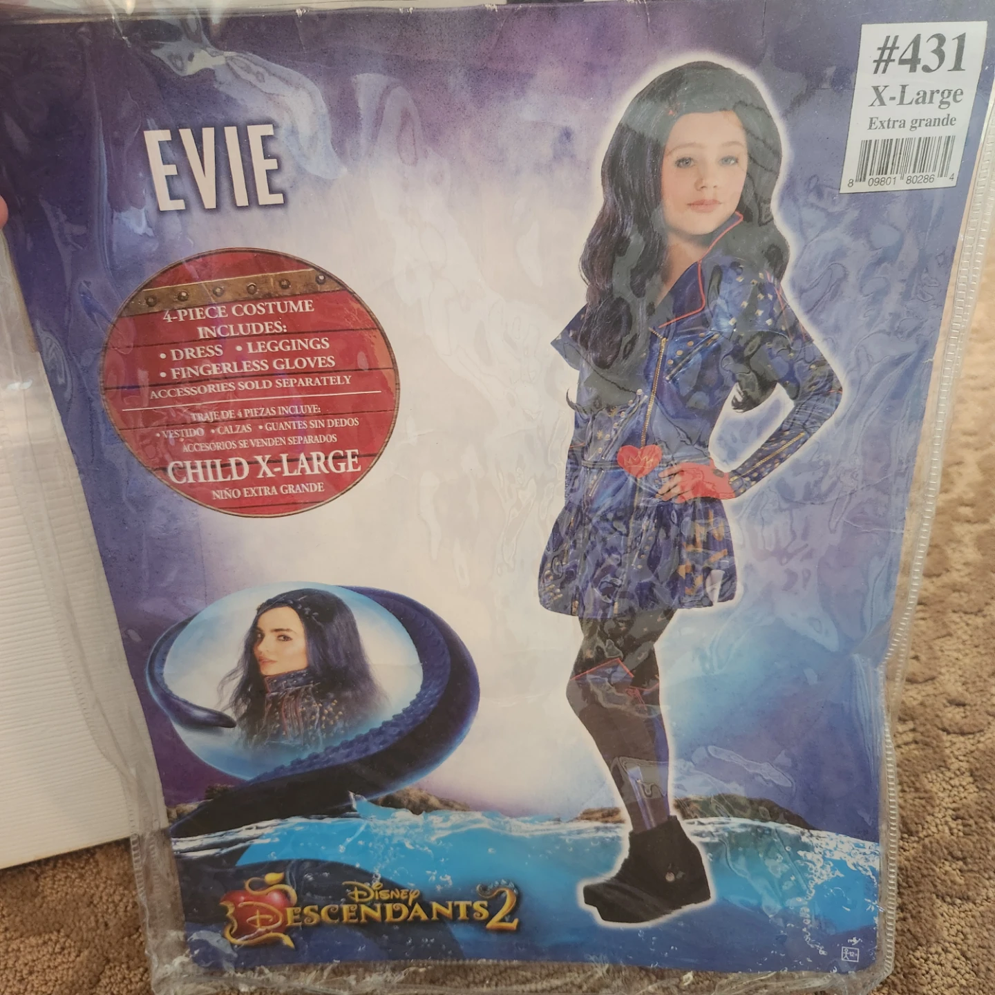 Size XL kids Descendants Evie costume