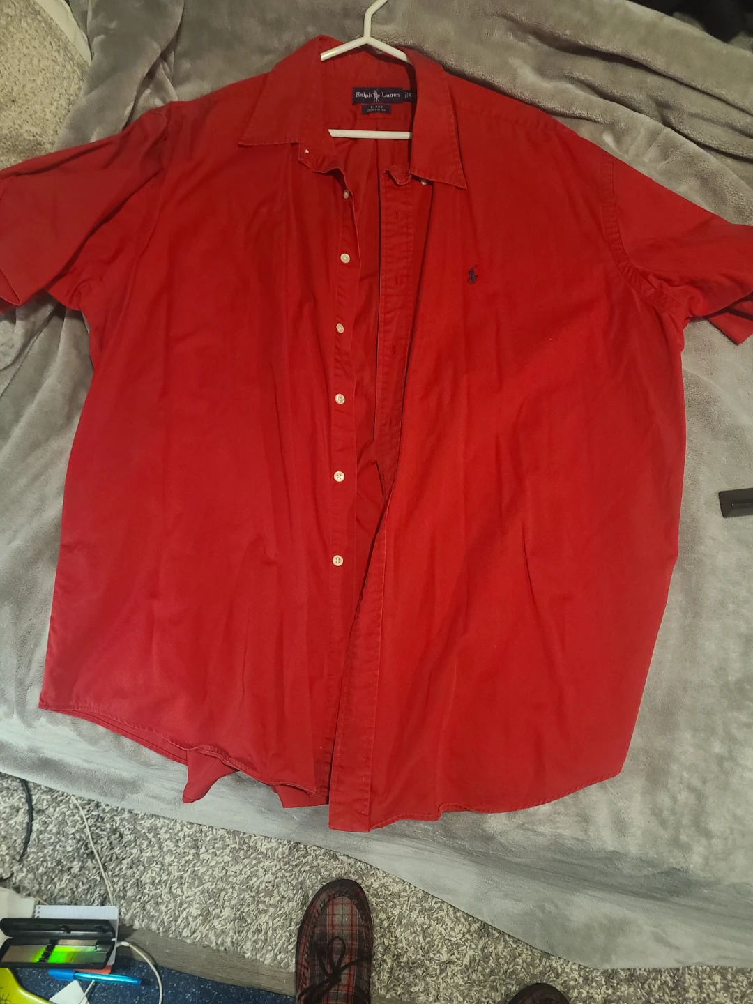 Ralph Lauren Blake Red Short Sleeve Button-Up Shirt XXL