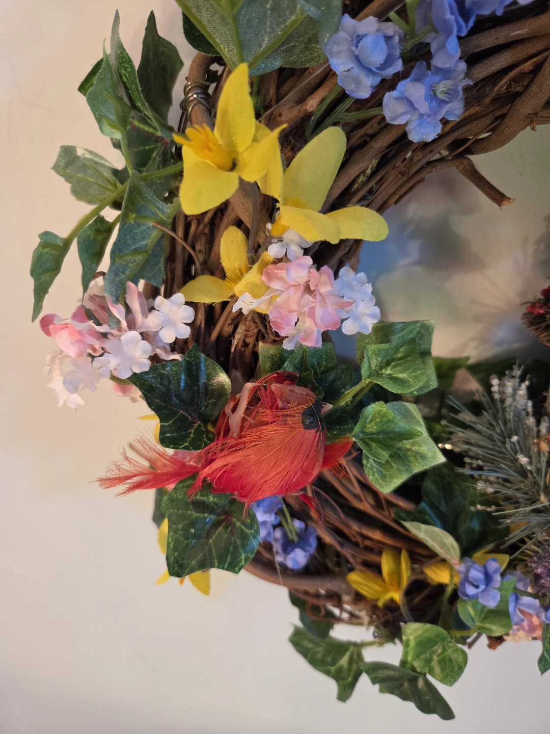Floral Handcrafted Wreath w/ Birds & flowers 12" - photo 5